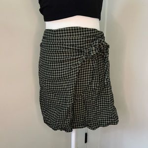 Green Plaid Wrap Skirt